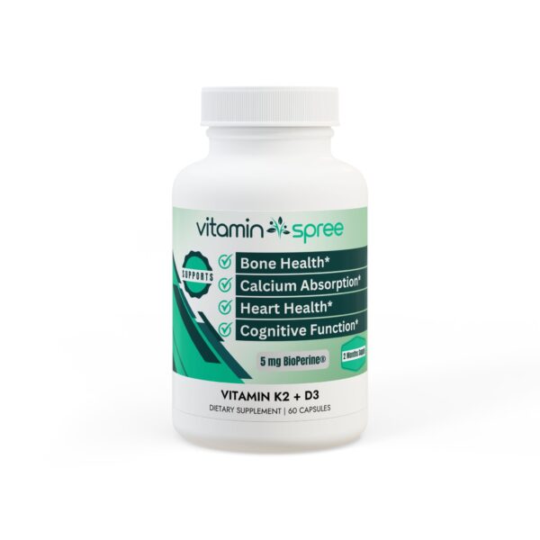 Vitamin K2 + D3 Supports Bone Health, Immune System, Calcium Absorption